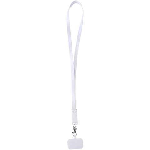 De Franz smartphone-lanyard van gerecycled plastic is een handig accessoire met een ingebouwde 65 W 5-in-1 oplaadkabel, met Type-C- en USB-A-ingangen en Type-C-, Lightning- en microUSB-uitgang. Deze kabel is krachtig genoeg om de meeste laptops, tablets en smartphones snel op te laden. Compatibel met zowel CarPlay als Android Auto, dus perfect voor op reis, op het werk of voor dagelijks gebruik.