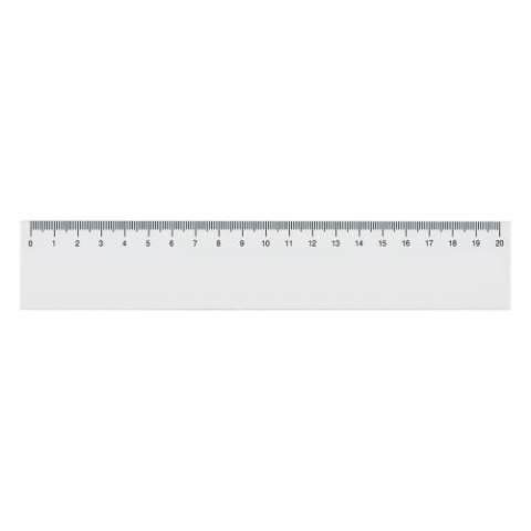 White synthetic 20cm ruler.