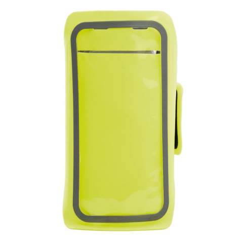 This Toppoint design armband for runners comes in a florescent colour and includes reflecting material for visibility. Suitable for most smartphones. Size adjustable making it ideal for men or women. The touch screen of your smartphone can be operated through the transparent PVC. It has an opening for earbuds.