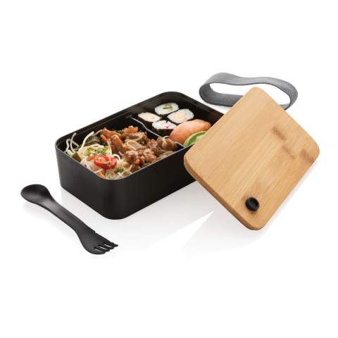 Packing lunches is easier than ever with this RCS certified recycled PP lunch box and bamboo lid. The bottom of the lunchbox is made from 100% RCS certified RPET. RCS certification ensures a completely certified supply chain of the recycled materials. Capacity 0.7 litre. Includes a handy elastic strap and RPET spork. Total recycled content: 44% based on total item weight. Including FSC®-certified kraft packaging. Handwash recommended.