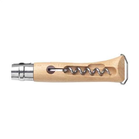 Vielseitiges Taschenmesser der Marke Opinel. Die Klinge besteht aus rostfreiem Stahl. Der Griff enthält einen professionellen Korkenzieher aus Edelstahl. Am Ende des Griffs ist ein Flaschenöffner angebracht. Der Griff aus Buchenholz ist mit einer Schutzschicht aus Lack gegen Feuchtigkeit und Schmutz versehen. 95% des Holzes stammt von französischen, nachhaltig geführten Betrieben. Geöffnet hat das Messer eine Länge von 23 cm. Gesichert mit einer Virobloc®-Verriegelung. Dieses 3-in-1-Messer ist ideal für Picknicks, Grillabende oder andere Mahlzeiten im Freien. Made in France. Beachten Sie, dass möglicherweise lokale Vorschriften für den Besitz und / oder das Tragen von Messern oder Multitools in der Öffentlichkeit gelten.