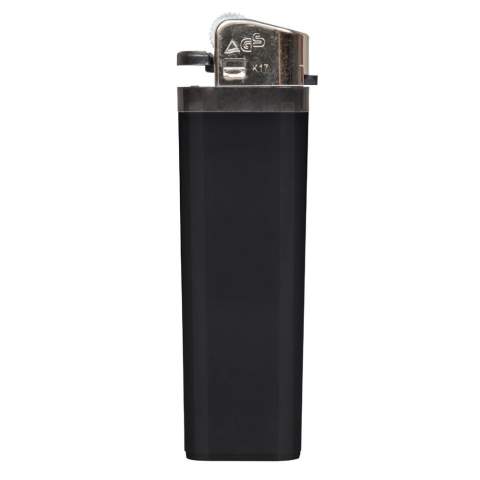 Briquet jetable. Flamme réglable avec sécurité enfants. Possibilité de marquage en digital (quadri) ou en sérigraphie (4 couleurs pantones). Avec le marquage digital, le prix reste le même peu importe le nombre de couleurs de marquage. Tous nos produits sont testés et certifiés, et répondent  aux normes sociales. 