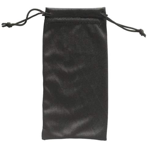 Pouch for glasses or sunglasses. This pouch is made of microfiber material and can be used to store or clean your glasses.