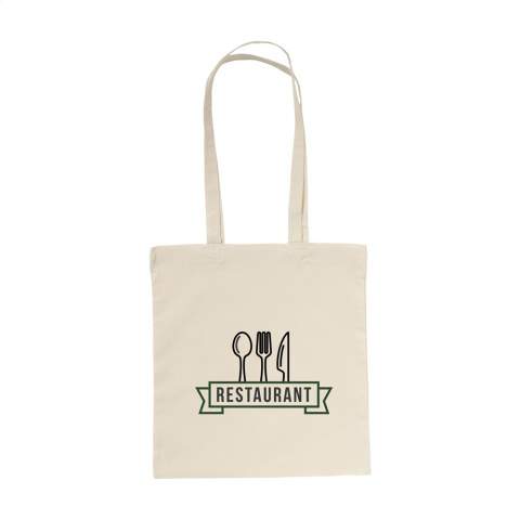 Popular shopping bag made of 100% woven cotton (135g/m²). A high quality, durable bag.