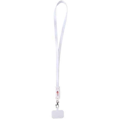 De Franz smartphone-lanyard van gerecycled plastic is een handig accessoire met een ingebouwde 65 W 5-in-1 oplaadkabel, met Type-C- en USB-A-ingangen en Type-C-, Lightning- en microUSB-uitgang. Deze kabel is krachtig genoeg om de meeste laptops, tablets en smartphones snel op te laden. Compatibel met zowel CarPlay als Android Auto, dus perfect voor op reis, op het werk of voor dagelijks gebruik.