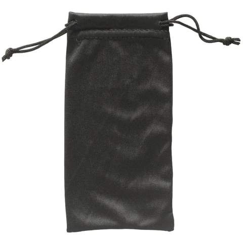 Pouch for glasses or sunglasses. This pouch is made of microfiber material and can be used to store or clean your glasses.