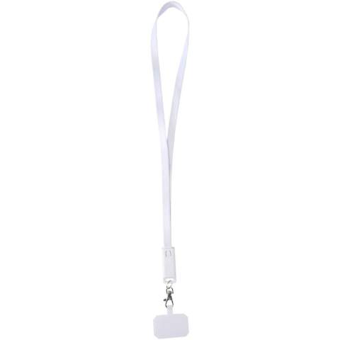 De Franz smartphone-lanyard van gerecycled plastic is een handig accessoire met een ingebouwde 65 W 5-in-1 oplaadkabel, met Type-C- en USB-A-ingangen en Type-C-, Lightning- en microUSB-uitgang. Deze kabel is krachtig genoeg om de meeste laptops, tablets en smartphones snel op te laden. Compatibel met zowel CarPlay als Android Auto, dus perfect voor op reis, op het werk of voor dagelijks gebruik.