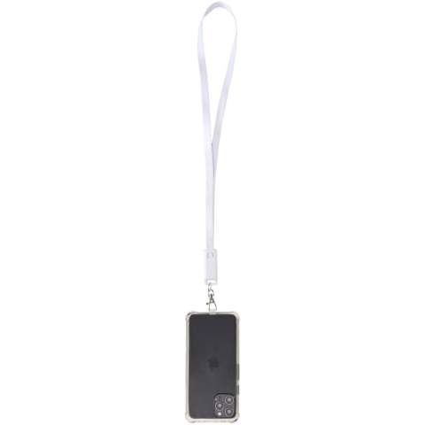 De Franz smartphone-lanyard van gerecycled plastic is een handig accessoire met een ingebouwde 65 W 5-in-1 oplaadkabel, met Type-C- en USB-A-ingangen en Type-C-, Lightning- en microUSB-uitgang. Deze kabel is krachtig genoeg om de meeste laptops, tablets en smartphones snel op te laden. Compatibel met zowel CarPlay als Android Auto, dus perfect voor op reis, op het werk of voor dagelijks gebruik.