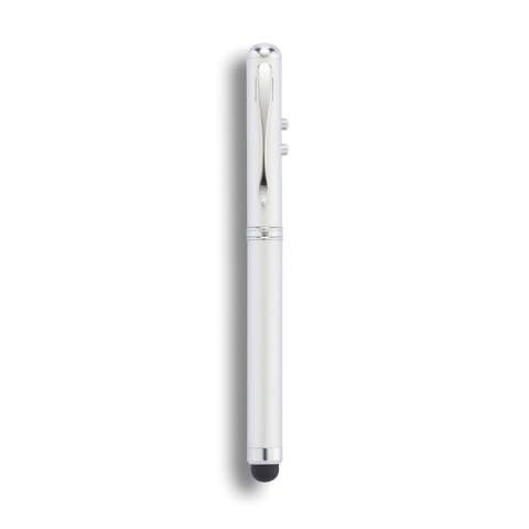 Stylo en laiton avec fonction stylet, pointeur laser et torche. Le tout en 1 pour vous assister dans toute présentation.