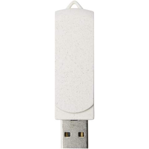 Rotate 4GB wheat straw USB flash drive that allows you to transfer data to a compatible PC or MacBook. The housing is made of 50% wheat straw and 50% ABS plastic. USB version is 2.0 with a write speed of 2 MB/s andread speed of 5 MB/s. 