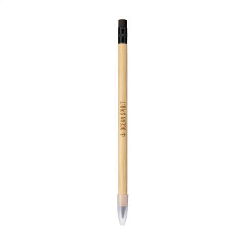 WoW! Crayon en bambou durable qui remplace le crayon à mine traditionnel. Il ressemble à un crayon traditionnel écrit comme un crayon traditionnel et peut également être effacé. Cependant, ce crayon a une pointe en graphite et une longueur d'écriture allant jusqu'à environ 20.000 mètres. La pointe n'a pas besoin d'être taillée et s'use très lentement, ce qui fait que ce crayon dure jusqu'à 100 fois plus longtemps qu'un crayon traditionnel. Fourni avec une gomme sur le dessus et un capuchon de protection pratique.