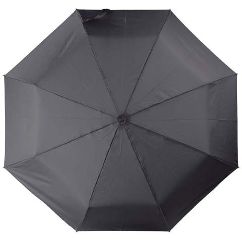 Parapluie pliable de luxe avec un look professionnel. La poignée de forme ergonomique comporte un mécanisme pour ouvrir et fermer le parapluie automatiquement. La structure est en partie en fibre de verre, ce qui confère au parapluie une résistance supplémentaire.