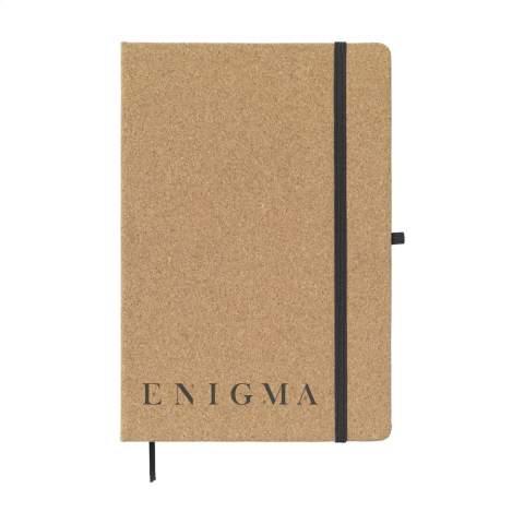 Environmentally friendly, A5 size notebook with cork cover. Includes a pad with approx. 80 sheets/160 pages of cream-coloured, lined paper (70 g/m²). With handy pen loop, rubber band and reading ribbon.