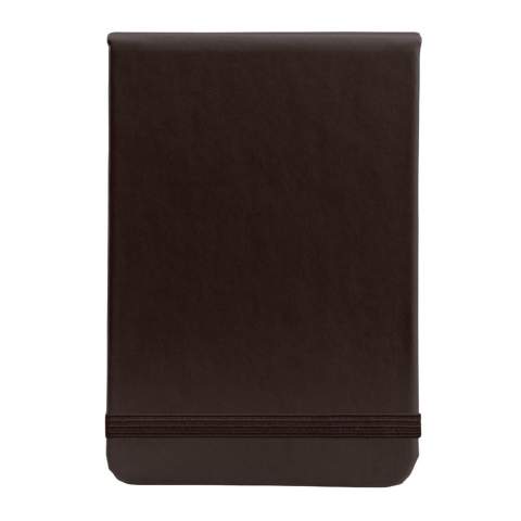 Carnet de poche avec élastique vertical et papier ligné.
