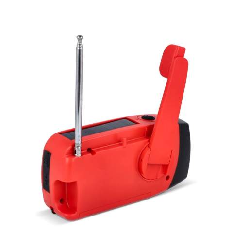 The SafeSound Emergency Radio is a compact, portable all-in-one device: radio, flashlight, and power bank. It charges via solar power, hand crank, or the included USB-C cable. Listen to AM and FM stations, recharge your phone with 1800 mAh capacity, or rely on the built-in flashlight. With 15 hours of battery life, it's the perfect companion for emergencies or travel.
