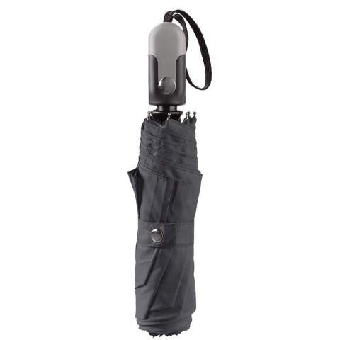 Parapluie pliable de luxe avec un look professionnel. La poignée de forme ergonomique comporte un mécanisme pour ouvrir et fermer le parapluie automatiquement. La structure est en partie en fibre de verre, ce qui confère au parapluie une résistance supplémentaire.
