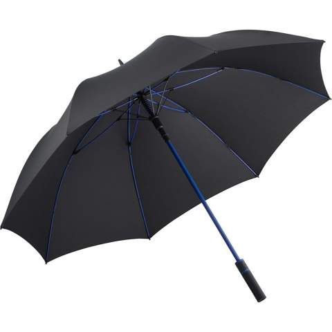 Stylish automatic golf umbrella for two people with coloured shaft and coloured elements
