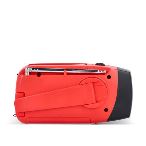 The SafeSound Emergency Radio is a compact, portable all-in-one device: radio, flashlight, and power bank. It charges via solar power, hand crank, or the included USB-C cable. Listen to AM and FM stations, recharge your phone with 1800 mAh capacity, or rely on the built-in flashlight. With 15 hours of battery life, it's the perfect companion for emergencies or travel.
