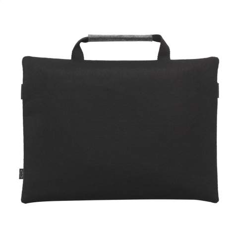 WoW! Large document bag made from RPET felt (made from recycled PET bottles) in an elegant combination of grey and black. With zipper and reinforced handle.