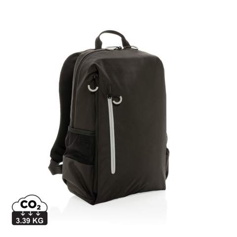 The Lima is a simple, practical and durable everyday backpack with 2 side pockets for water bottles or your umbrella. Convenient USB A output on the strap. Padded 15.6" compartment for laptop computer as well as several spacious compartments and RFID protected sleeve pockets. With AWARE™ tracer that validates the genuine use of recycled materials. Each backpack has reused 32.8 bottles. 2% of proceeds of each Impact product sold will be donated to Water.org. Composition 100% recycled polyester. Registered design®<br /><br />FitsLaptopTabletSizeInches: 15.6<br />PVC free: true
