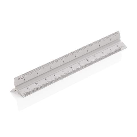 Aluminum ruler with 5 different scales (1:20;1:25;1:50;1:75;1:100) 15 cm. Perfect to bring along in your pocket.<br /><br />PVC free: true