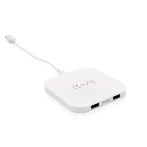 Verbinden Sie diese Ladestation mit dem USB-Port Ihres Computers und haben somit Ihre kabellose Ladestation für Ihr QI-fähiges Smartphone (nur Android der neuesten Generation, iPhone 8 und höher). Ältere Smartphones oder Apple-Geräte können über einen der beiden USB-Ports ( Total 1A Output) geladen werden. Hergestellt aus ABS. Input: 1A. Output: 5V/1A. Wireless Output: 5W.<br /><br />WirelessCharging: true