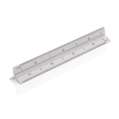 Aluminum ruler with 5 different scales (1:20;1:25;1:50;1:75;1:100) 15 cm. Perfect to bring along in your pocket.<br /><br />PVC free: true