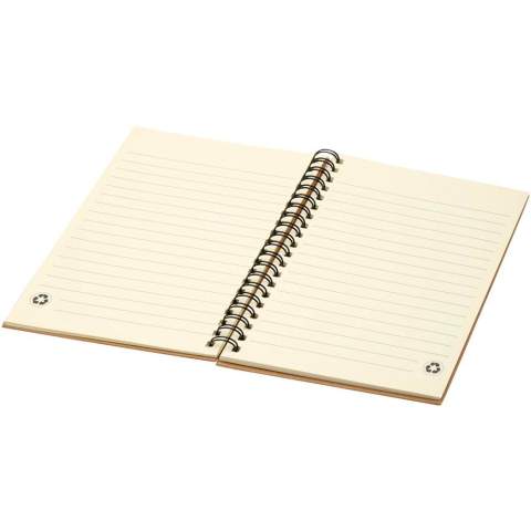 Notitieboek met omslag en 60 pagina's van 70 gram gelineerd gerecycled papier.