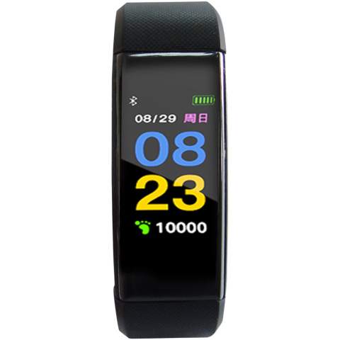 IP67 waterproof smartband with a 0.96 inch color touch screen. Main functions, heart rate monitor, step counter, distance, calories, sleep monitor, sedentary lifestyle, Bluetooth 4.0 notifications. Compatible with Android 4.4 or higher / IOS 8.1 or higher. Battery 50mAh. Stand by time: 7 days. Direct charging by USB. Comes with a luxury giftbox.