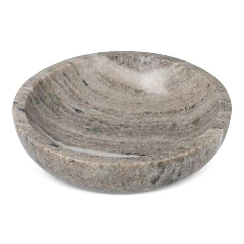 The Sagaform Sten bowl is both stylish and versatile, perfect for a variety of uses. With a focus on durability and elegance, this bowl serves as a practical decorative element on your table and is ideal for serving nuts or snacks. The compact size and robust design ensure that this product will last for generations. Made from beige travertine marble, each bowl has a unique colour tone and pattern, making it an aesthetically pleasing addition. Designed by Studio Sagaform and presented in a beautiful gift box. A beautiful addition to any kitchen!