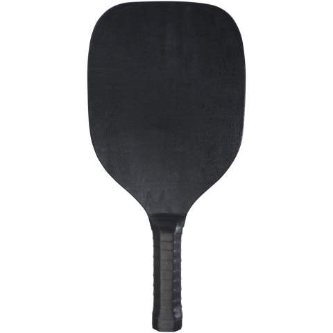 This paddle set made of poplar wood provides a lot of fun and exercise for two on the beach, in the park or the garden. The paddles have a size of 40 x 20 x 0.7 cm and are painted in black colour, providing large surface for printing any logo. The handles are wrapped with PU tape giving maximum grip during an intense game. The set is completed with 2 balls made from PP material and is packed in a mesh polyester storage pouch with a size of 45 x 26 cm.