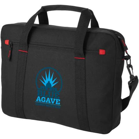 Functional 15.4" laptop bag with padded laptop compartment and adjustable shoulder straps.