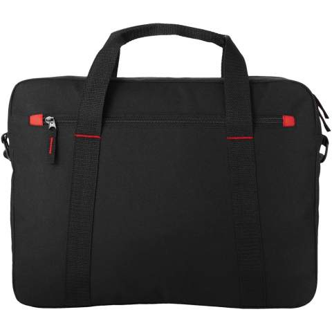 Functional 15.4" laptop bag with padded laptop compartment and adjustable shoulder straps.