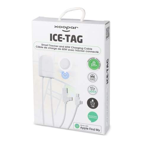 Deze innovatieve oplaadkabel van 1 meter heeft een ingebouwde Apple Find My-tracker, zodat je je spullen gemakkelijk kunt terugvinden met iOS-apparaten. Hij heeft dubbele poorten voor invoer (USB-A en Type-C) en uitvoer (Lightning en Type-C), waardoor hij veelzijdig is voor verschillende apparaten. De kabel ondersteunt CarPlay en snelladen tot 60 W, waardoor je je gadgets betrouwbaar en snel kunt opladen.  Als je deze kabel in je auto bewaart, kun je je auto gemakkelijk terugvinden, zelfs als hij gestolen is. Deze kabel combineert functionaliteit, gemak en duurzaamheid in één slim ontwerp.