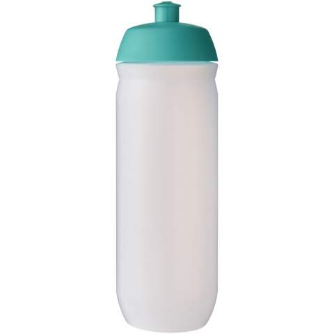 Bouteille de sport à paroi unique avec bouchon à visser à rabat. Fabriquée en plastique MDPE flexible, cette bouteille compressible est parfaite pour les environnements sportifs. Capacité de 750 ml. Fabriquée au Royaume-Uni. Sans BPA.