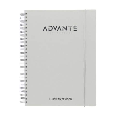 WoW! DNotebook in A5 format. With ca. 100 sheets/200 pages of lined paper (80 g/m²), a strong wire-o binding and elastic closure. The hardcover consists of 15% agricultural and organic waste such as tomatoes, peppers, plants and onions. This waste is mixed with recycled paper from Europe. A handy notebook for taking notes and writing down ideas.