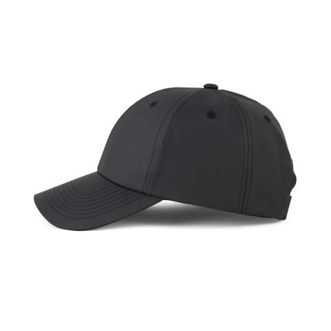 Casual cap in a clean design. Perfect for leisurely days or relaxed business engagements. This 6-panel cap features a curved brim and a versatile adjustable buckle closure. The maximum size of 63cm in circumference allows this simple and comfortable cap to offer the perfect fit for most head sizes. The cap is made from recycled PET with the AWARE™ tracer, validating the genuine use of recycled materials. 2% of the proceeds of each product sold will be donated to Water.org.