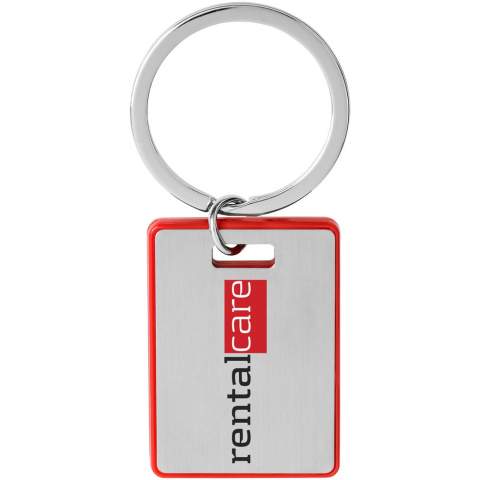 Classic rectangular key chain with coloured edge. Includes a black gift box.