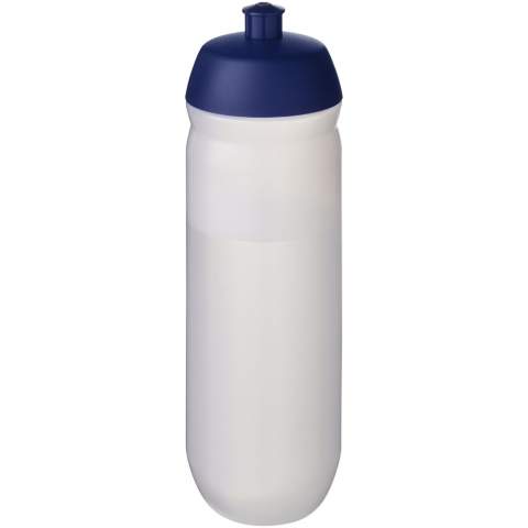 Einwandige Sportflasche mit schraubbarem Klappdeckel. Diese Squeezy-Flasche aus flexiblem MDPE-Kunststoff ist perfekt für den Einsatz beim Sport geeignet. Das Fassungsvermögen beträgt 750 ml. Hergestellt in UK. BPA-frei.
