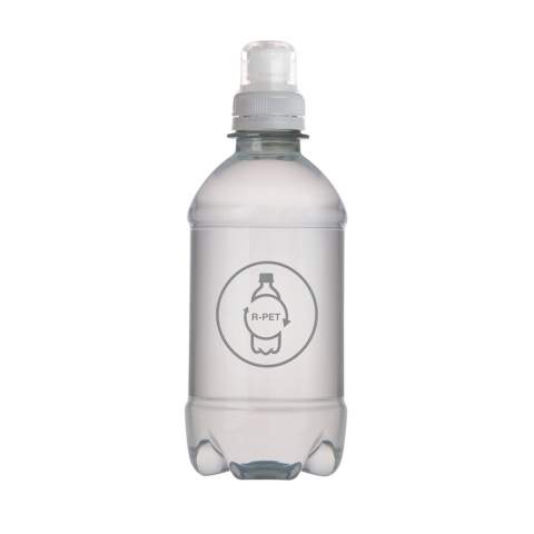 330 ml natuurlijk bronwater in een R-PET fles met sportdop.