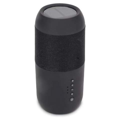 This speaker consists of two 5 Watt built-in speakers. This allows for really good sound quality with a 360 degrees surround sound. The speaker doubles up as a torch that can be placed in the ground or sand. It can be charged via solar panel or charging cable. Comes Packaged in a luxurious gift box.