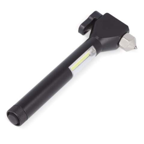 This emergency hammer is equipped with a sharp point to break a car window, a sharp seat belt cutter, a magnet and a COB light. This safety hammer should not be missing in the car in case of an emergency. The magnet can easily stick to a ferrous surface for hands-free use.