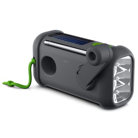 De draagbare radio/speaker kan op 3 manieren worden opgeladen: op zonne-energie, zelfopwindend of met de meegeleverde USB-kabel. Met de radio kun je zowel AM als FM radiozenders ontvangen. Gebruik de radio eenvoudig als powerbank dankzij de meegeleverde usb C kabel. Met een capaciteit van 1000 mAh is je telefoon in een mum van tijd weer opgeladen!  Handig is de ingebouwde zaklamp, als het donker begint te worden en je nog onderweg bent of als je iets bent kwijtgeraakt. De unit heeft een IP64 codering en is daardoor stof- en spatwaterdicht. Je kunt hem dus in alle weersomstandigheden gebruiken. Ook is de radio niet groter dan een Smartphone en neem je hem gemakkelijk overal mee naartoe. Een handig apparaat voor als je gaat kamperen, wandelen, als je op reis gaat, maar ook voor echte noodgevallen!