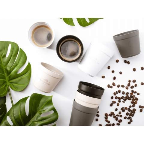 Reusable, stackable cup from the Circulware brand. This cup is made from high-quality plastic and can be used up to 500 times.  Suitable for a hot coffee or a refreshing drink. A great alternative to the disposable cup. This cup is lightweight, easy to clean and stackable, and a great space saver.  BPA-free and Food Approved. 100% recyclable. This cup contributes to a circular economy. Dutch design. Made in Holland. Capacity 200 ml.