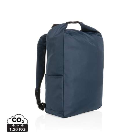 No greenwashing, but telling a true story about sustainability! This Impact 300D RPET rolltop backpack is made with AWARE™ tracer. With AWARE™, the use of genuine recycled fabric materials and water reduction impact claims are guaranteed, by using the AWARE disruptive physical tracer and blockchain technology. Save water and use genuine recycled fabrics. With the focus on water 2% of proceeds of each Impact product sold will be donated to Water.org. Keep it simple and stylish with this rolltop backpack. A perfect size for all your essentials. This backpack has reused 11,6 500ml PETbottles. Water savings are based on figures when compared to conventional fibre. This calculated indication is based on reliable LCA data as published by Textile Exchange in their Material Snapshots 2016.<br /><br />PVC free: true