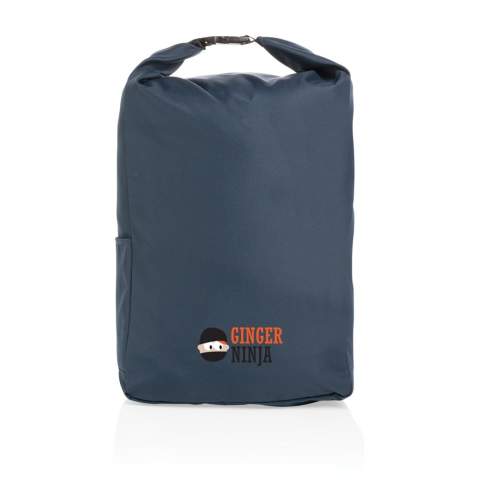 No greenwashing, but telling a true story about sustainability! This Impact 300D RPET rolltop backpack is made with AWARE™ tracer. With AWARE™, the use of genuine recycled fabric materials and water reduction impact claims are guaranteed, by using the AWARE disruptive physical tracer and blockchain technology. Save water and use genuine recycled fabrics. With the focus on water 2% of proceeds of each Impact product sold will be donated to Water.org. Keep it simple and stylish with this rolltop backpack. A perfect size for all your essentials. This backpack has reused 11,6 500ml PETbottles. Water savings are based on figures when compared to conventional fibre. This calculated indication is based on reliable LCA data as published by Textile Exchange in their Material Snapshots 2016.<br /><br />PVC free: true