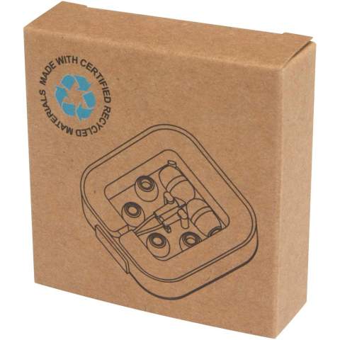 Casque filaire Type-C avec son de haute qualité, doté d’un microphone intégré pour les appels mains libres. Livré dans une boîte de rangement élégante en plastique recyclé.