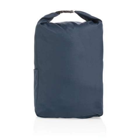 No greenwashing, but telling a true story about sustainability! This Impact 300D RPET rolltop backpack is made with AWARE™ tracer. With AWARE™, the use of genuine recycled fabric materials and water reduction impact claims are guaranteed, by using the AWARE disruptive physical tracer and blockchain technology. Save water and use genuine recycled fabrics. With the focus on water 2% of proceeds of each Impact product sold will be donated to Water.org. Keep it simple and stylish with this rolltop backpack. A perfect size for all your essentials. This backpack has reused 11,6 500ml PETbottles. Water savings are based on figures when compared to conventional fibre. This calculated indication is based on reliable LCA data as published by Textile Exchange in their Material Snapshots 2016.<br /><br />PVC free: true