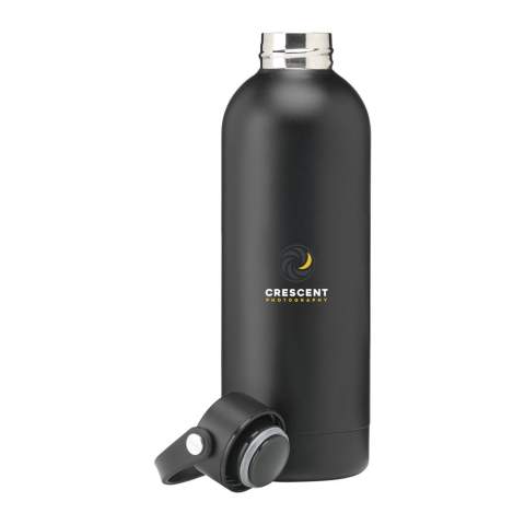Double-walled water bottle/thermos bottle made from recycled stainless steel. Vacuum-insulated and leak proof. Finished with a matte, scratch-resistant powder coating. Suitable for keeping cold or hot drinks at temperature. RCS-certified. Total recycled material: 92%. Capacity 500 ml.     Stainless steel can be recycled many times whilst retaining the quality of the material. By using recycled stainless steel, fewer new raw materials are needed. This means less energy consumption and less use of water. Each item is supplied in an individual brown cardboard box.