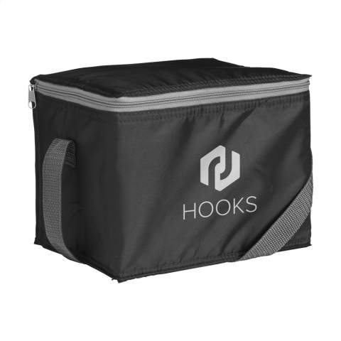 WoW! Cooler bag made from 210D RPET polyester: made from recycled PET bottles. Suitable for 6 drink cans. With carrying strap. Capacity approx. 3.5 litres.